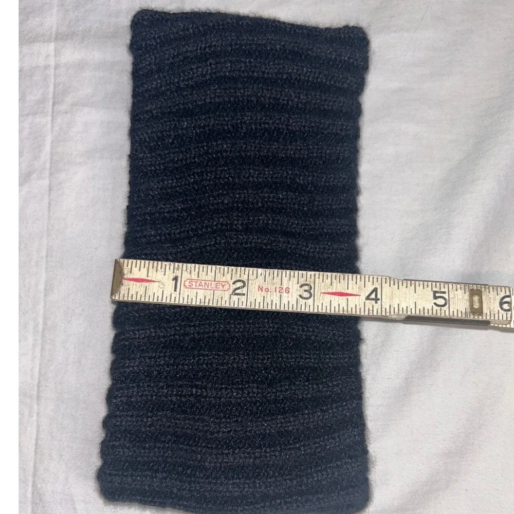 Grank Black Ribbed Knit Headband Ear Warmer Winter Gorpcore Goth Headband